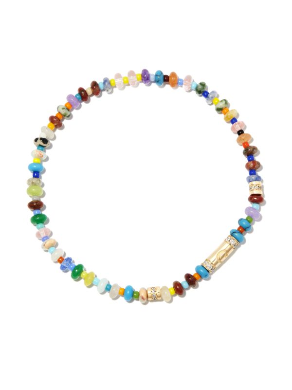 LUIS MORAIS 14K Yellow Gold Moon Star Beaded Bracelet | Browns Bracelets
