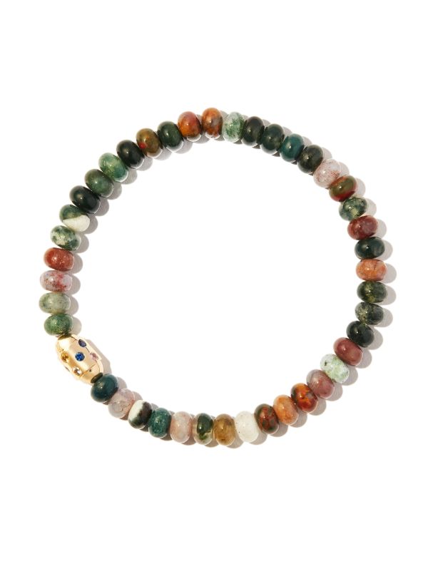 LUIS MORAIS 14K Yellow Gold Rainbow Sapphire Bolt Beaded Bracelet | Browns Bracelets