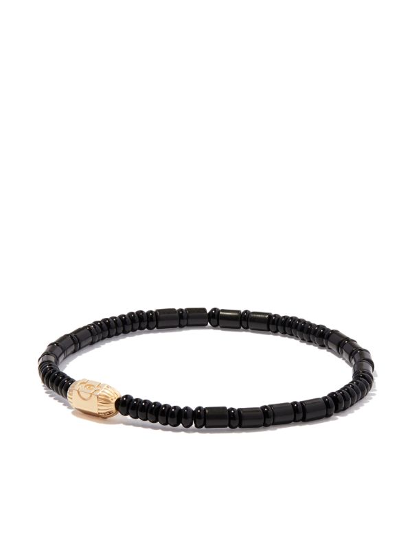 LUIS MORAIS 14K Yellow Gold Ribbed Hexagon Hamsa Bolt Beaded Bracelet | Browns Bracelets