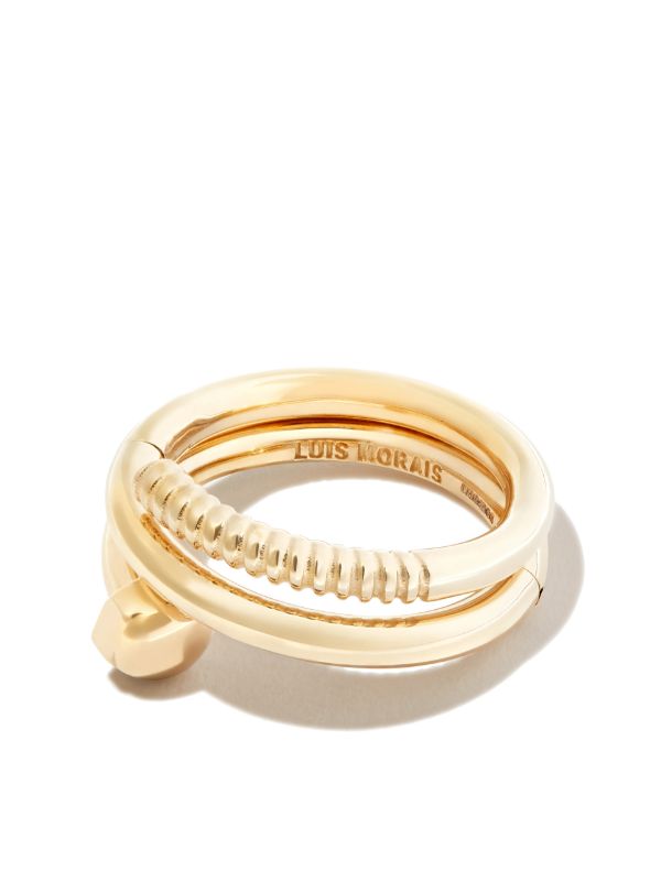 LUIS MORAIS 14K Yellow Gold Short Screw Serpentine Ring | Browns Rings