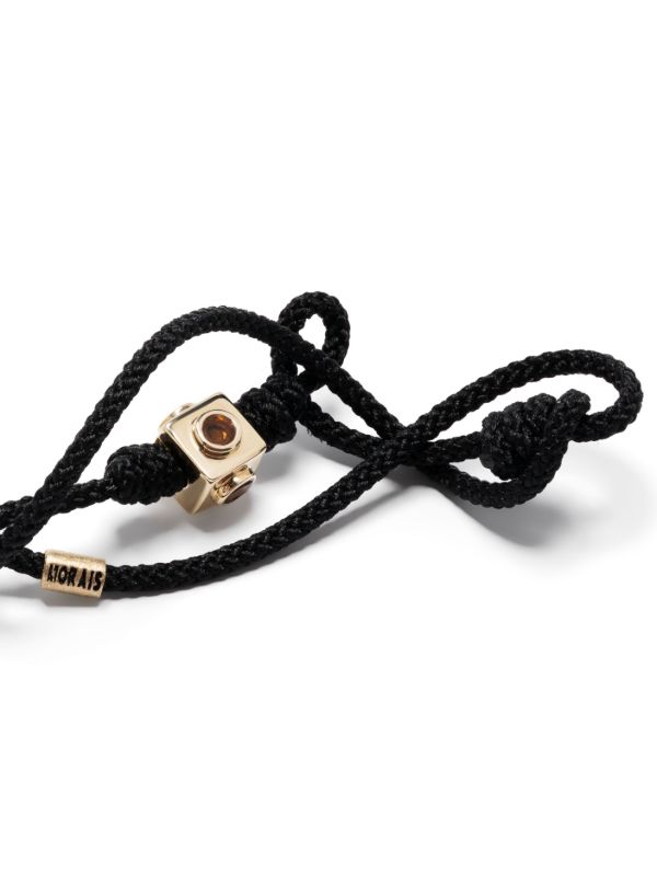 LUIS MORAIS 14K Yellow Gold Small Lego Cube Tourmaline Cord Bracelet | Browns Bracelets