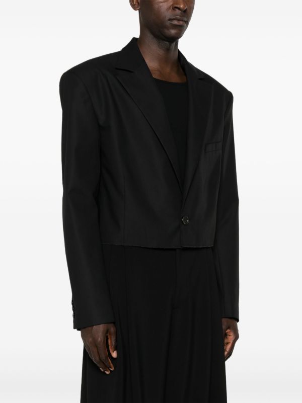 LỰU ĐẠN Black Slashed Cropped Blazer | Browns Blazers