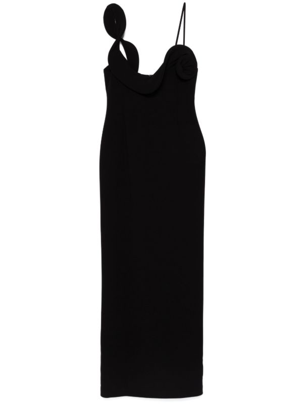 Magda Butrym ruffle appliqué long dress | Browns Cocktail & Party Dresses