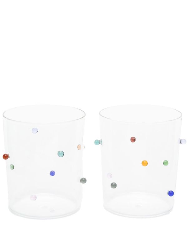 Maison Balzac clear Pomponette glass goblet set | Browns Glassware