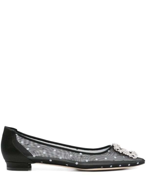 Manolo Blahnik Hangisi ballet flats | Browns Ballerina Shoes
