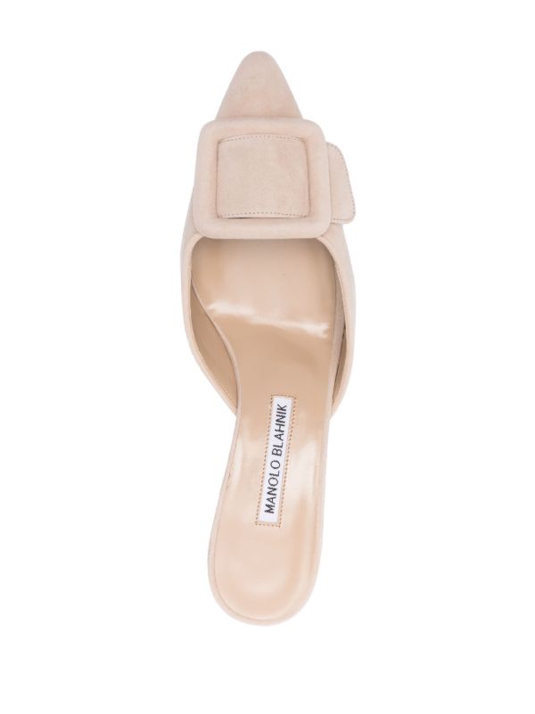 Manolo Blahnik Neutral Maysale 50 Suede Pumps | Browns Mules