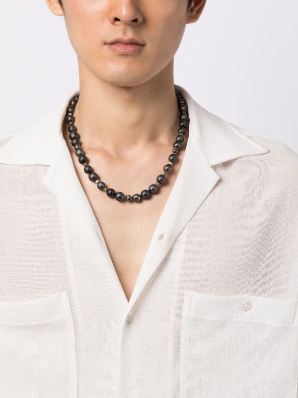 MAOR 18K Yellow Gold Les Noir Pearl And Diamond Necklace | Browns Necklaces