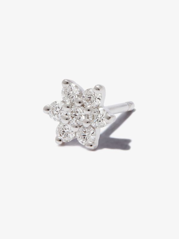 MARIA TASH 18K White Gold Flower Diamond Earring | Browns Fine Earrings