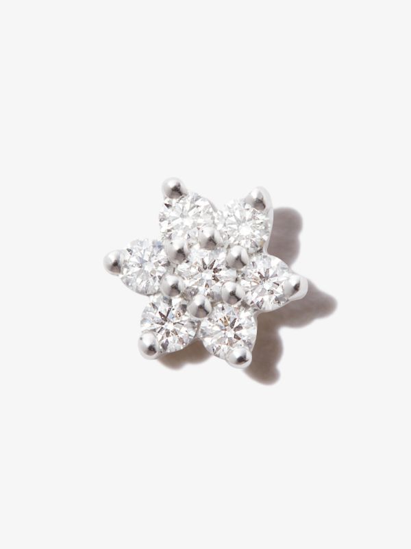 MARIA TASH 18K White Gold Flower Diamond Earring | Browns Fine Earrings