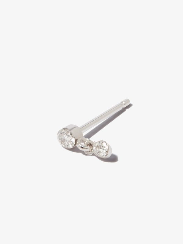 MARIA TASH 18K White Gold Invisible Set Dangle Diamond Earring | Browns Fine Earrings