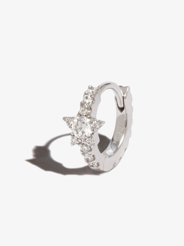 MARIA TASH 18K white gold Star Eternity Diamond huggie earring | Browns Fine Earrings