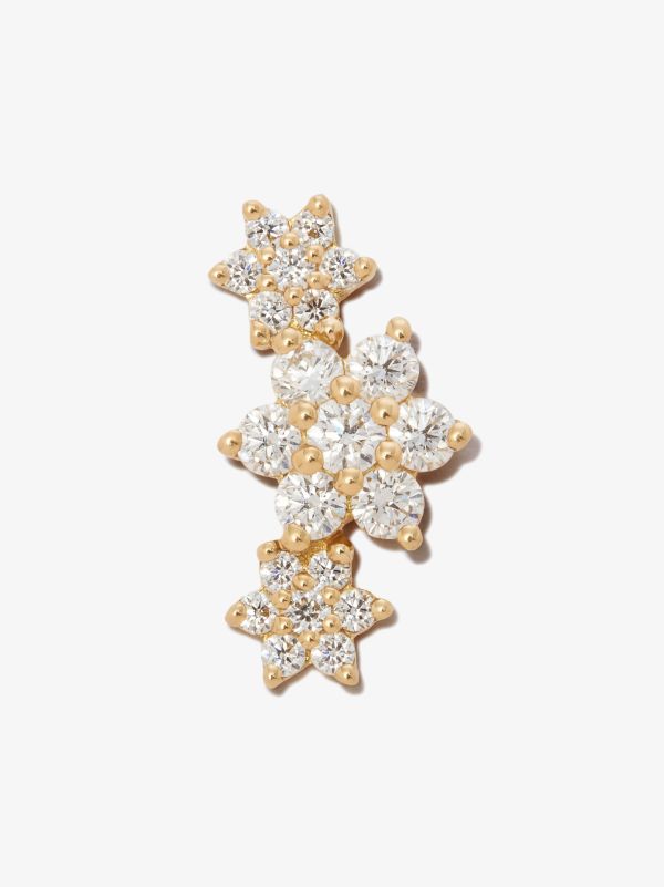 MARIA TASH 18K Yellow Gold Three Flower Garland Diamond Earring | Browns Fine Earrings