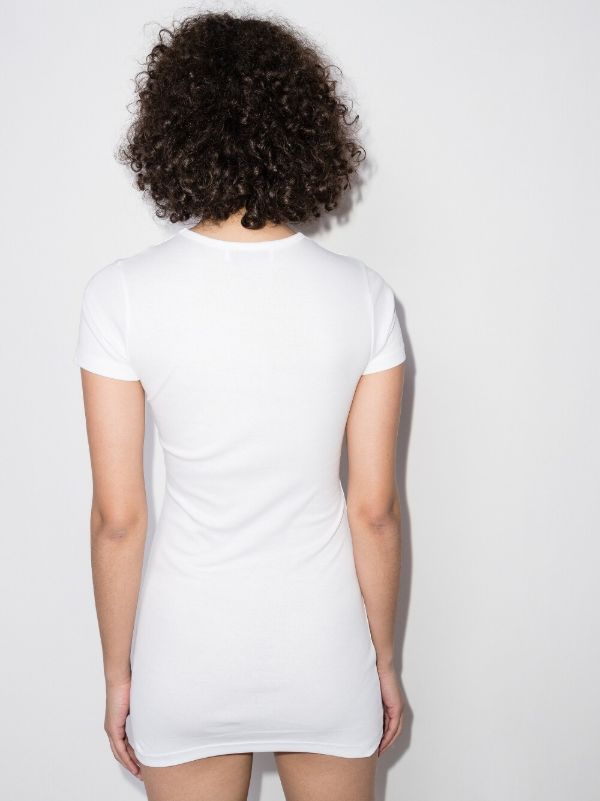 Marine Serre Fine-ribbed Organic Cotton T-shirt Dress | Browns Day Dresses