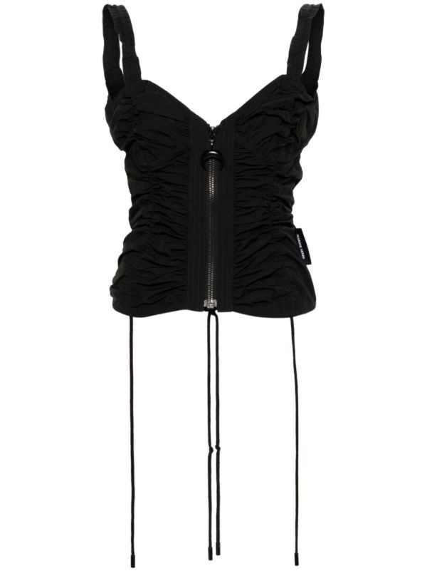 Marine Serre Gathered Zipped Tank Top | Browns Vests & Tank Tops