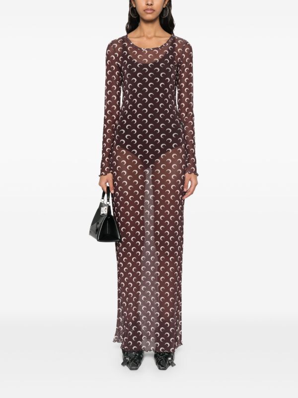 Marine Serre Moon-Print Maxi Dress | Browns Day Dresses