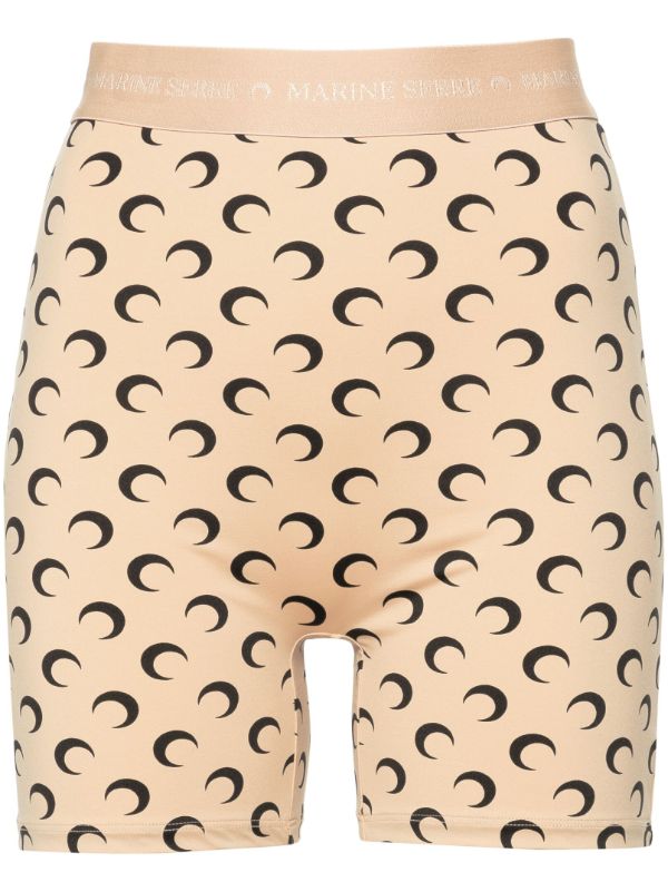 Marine Serre Neutral Crescent Moon Cycling Shorts | Browns Knee-Length Shorts