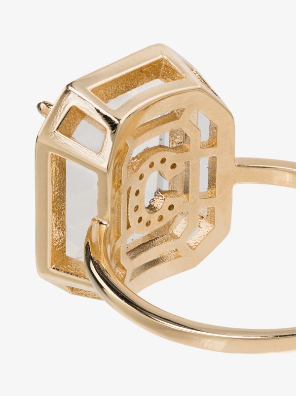 Mateo 14K Yellow Gold Crystal Frame C Diamond Ring | Browns Rings