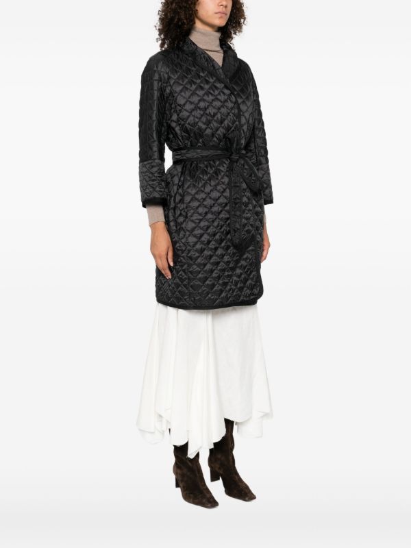 Max Mara Quilted Belted Coat | Browns Single Breasted Coats