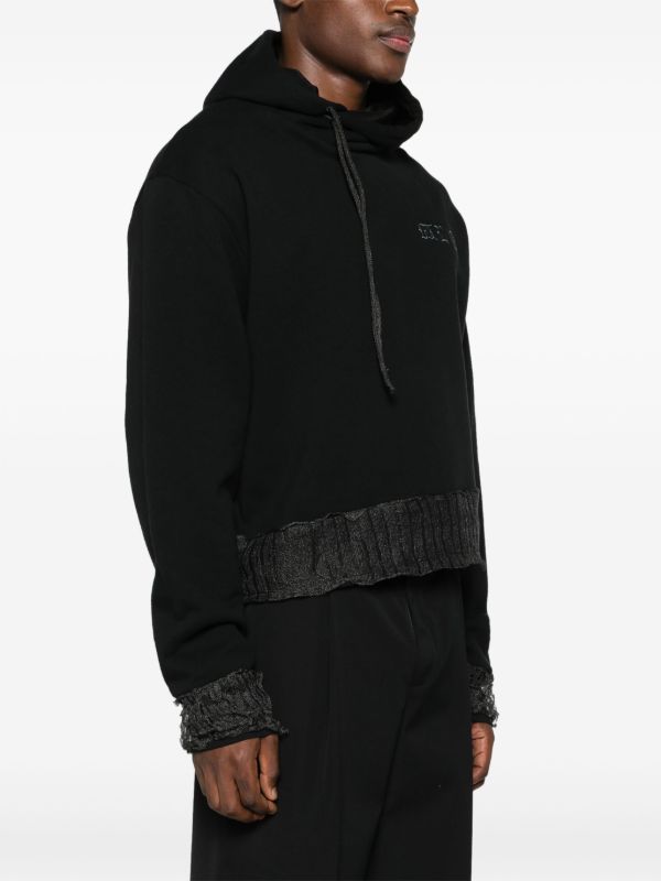 MLGA Black Asymmetric Cotton Hoodie | Browns Hoodies