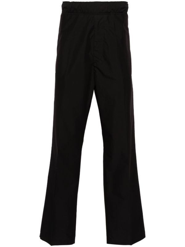 Moncler Black Logo-Patch Straight-Leg Trousers | Browns Regular-Fit & Straight Leg Pants