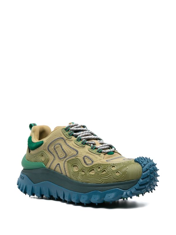 Moncler Genius X Salehe Bembury Green Trailgrip Grain Sneakers | Browns Performance Trainers