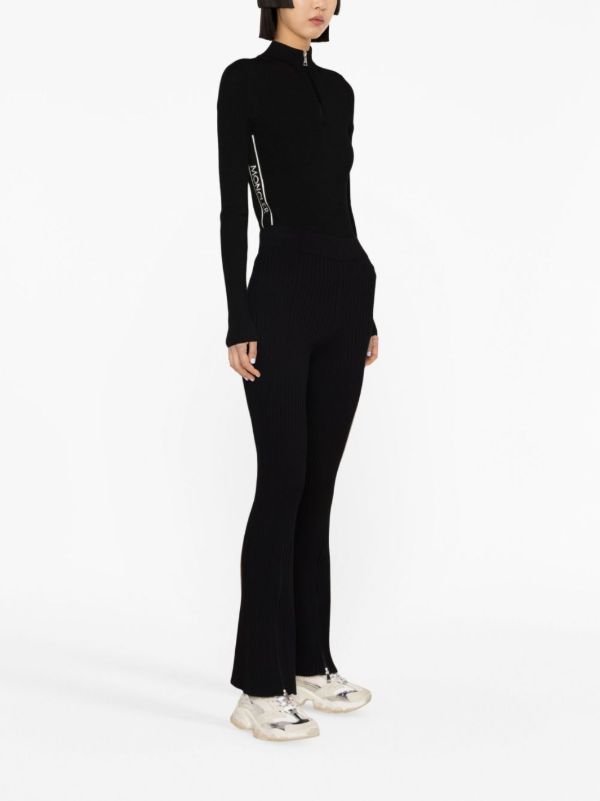 Moncler Ribbed-knit Flared Trousers | Browns Knitted Trousers