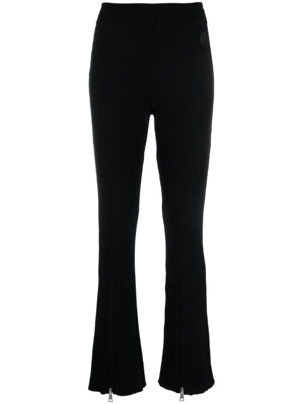 Moncler ribbed-knit flared trousers | Browns Knitted Trousers