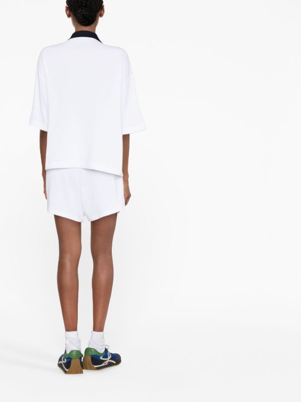 Moncler White Logo Print Cotton Shorts | Browns Sport Shorts