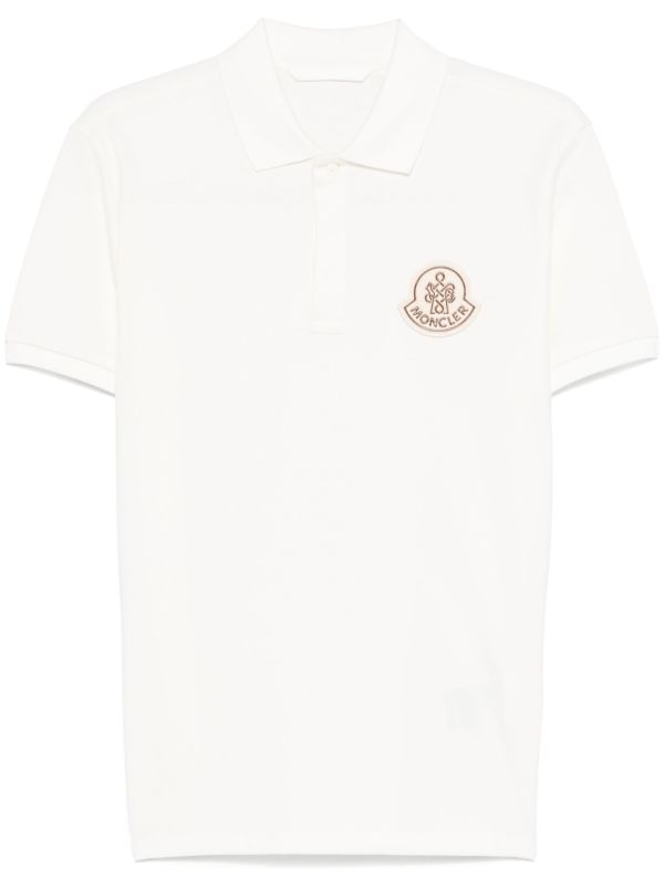 Moncler White Year of the Snake Patch Cotton Polo Shirt | Browns Polo Shirts