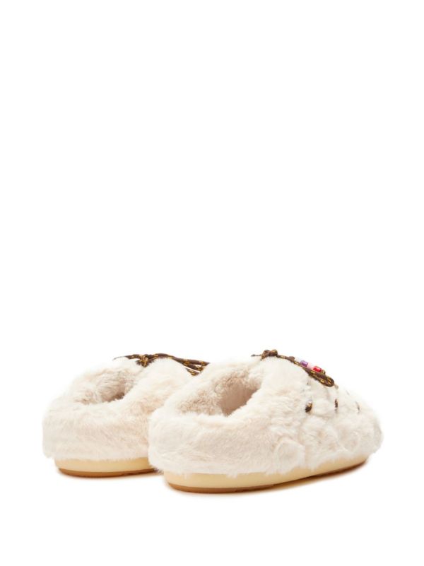 Moon Boot Faux-fur Beaded Mules | Browns Slippers