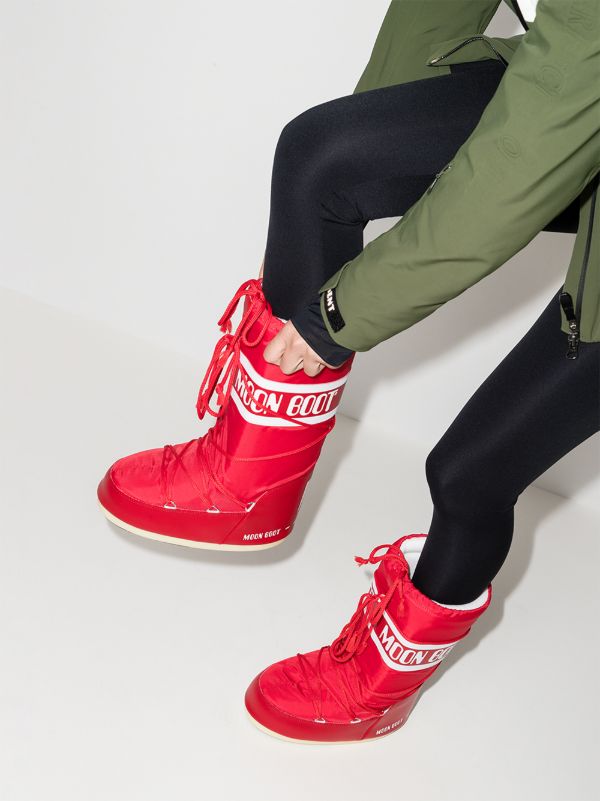 Moon Boot Red Classic Icon Snow Boots | Browns Ski Footwear