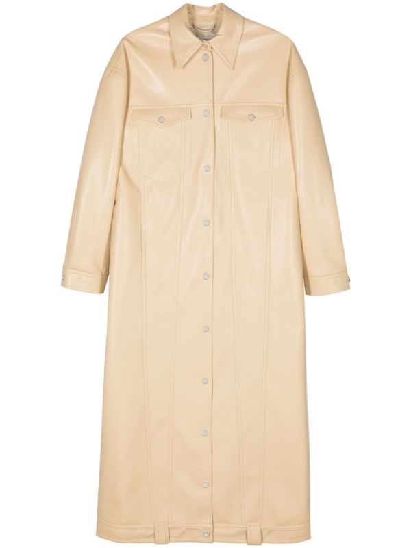 Nanushka Neutral Keano Single-Breasted Coat | Browns Single Breasted Coats