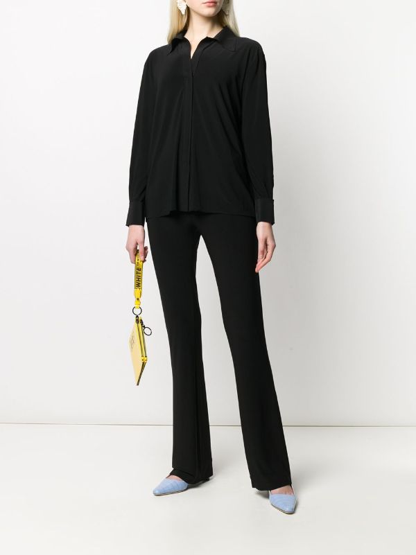 Norma Kamali Black High-Waist Flared Trousers | Browns Flared & Bell-Bottom Pants