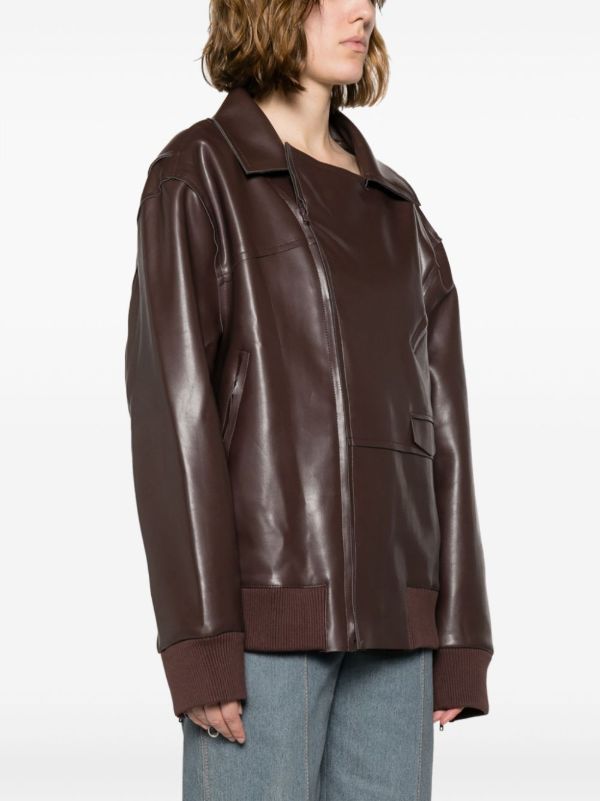 Norma Kamali Oversized Biker Jacket | Browns Faux Leather Jackets