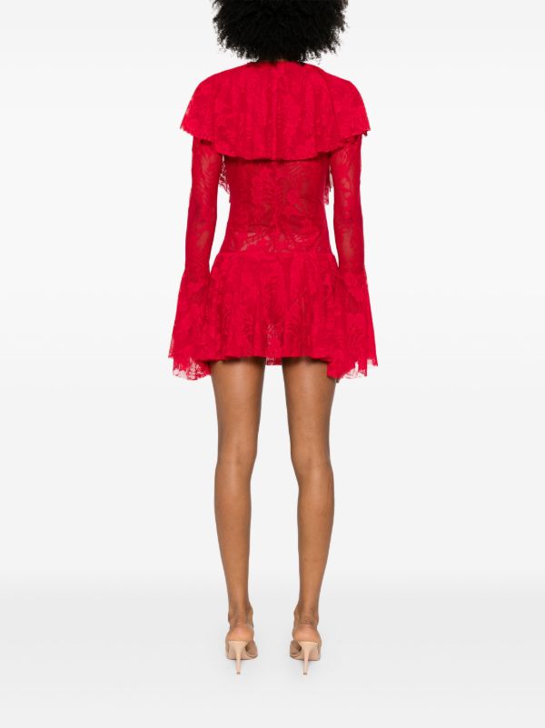 Norma Kamali V-neck Ruffled Mini Dress | Browns Cocktail & Party Dresses