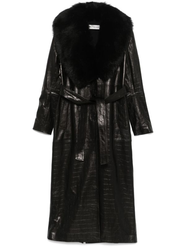 Nour Hammour Leather Trench Coat | Browns Trench Coats & Raincoats
