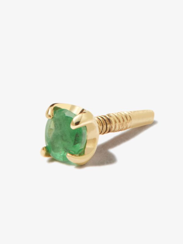 Otiumberg 14K Yellow Gold Emerald Single Stud Earring | Browns Fine Earrings