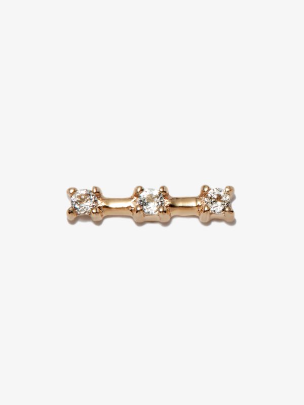 Otiumberg 14K yellow gold Three Stone Staple topaz earring | Browns Fine Earrings
