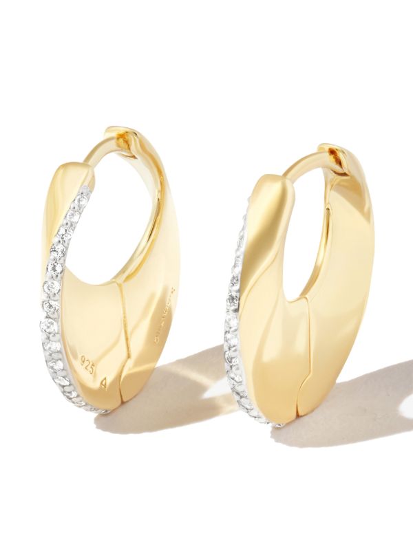 Otiumberg Yellow gold Vermeil siren topaz hoop earrings | Browns Earrings Otiumberg Yellow gold Vermeil siren topaz hoop earrings | Browns Earrings