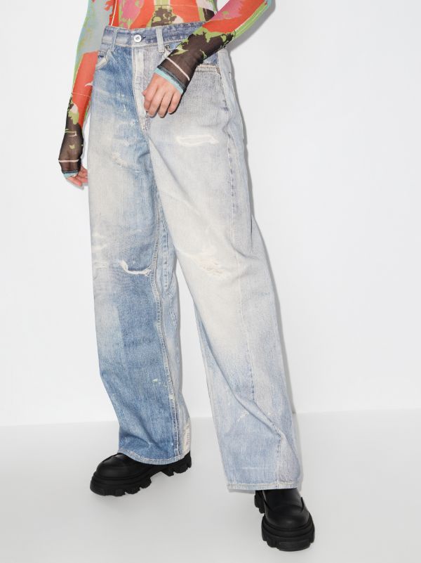 OUR LEGACY Blue Full Cut Distressed Jeans | Browns Straight-Leg Jeans