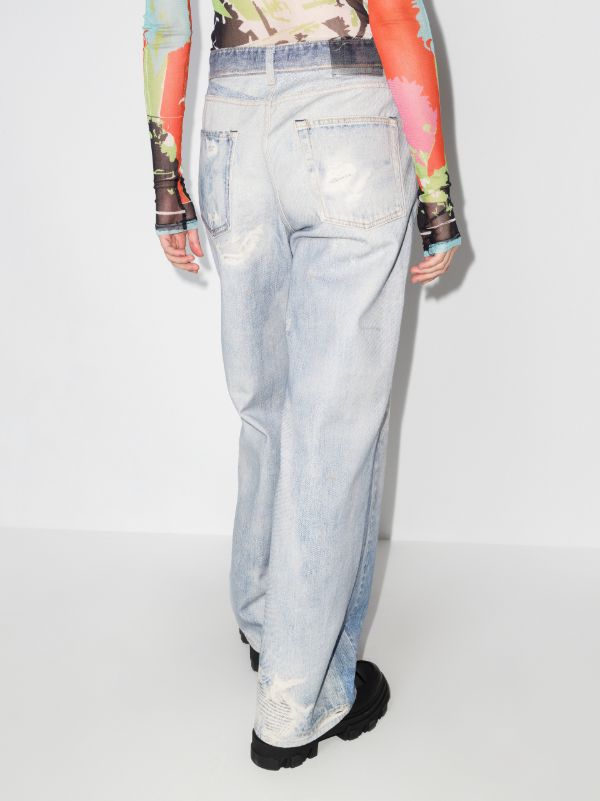 OUR LEGACY Blue Full Cut Distressed Jeans | Browns Straight-Leg Jeans