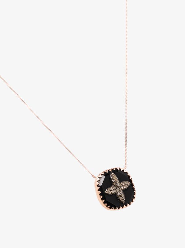 Pascale Monvoisin 9K Rose Gold Bowie Diamond Cross Necklace | Browns Fine Necklaces