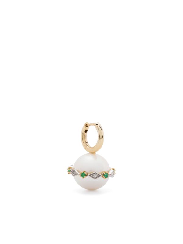 Pascale Monvoisin 9K Yellow Gold Chelsea N°4 Pearl and Diamond Earring | Browns Fine Earrings
