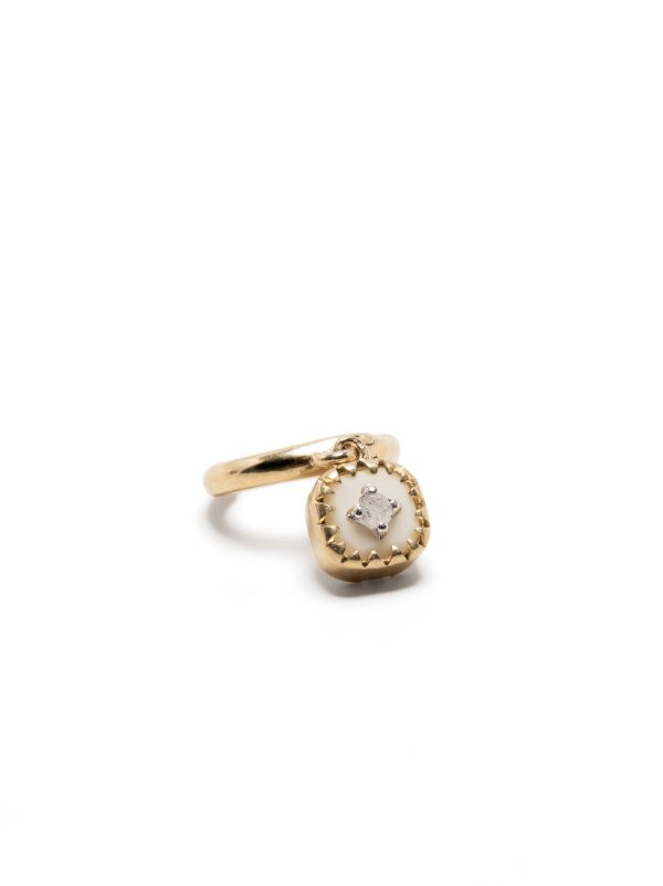 Pascale Monvoisin 9K Yellow Gold Pierrot Diamond Hoop Earring | Browns Fine Earrings