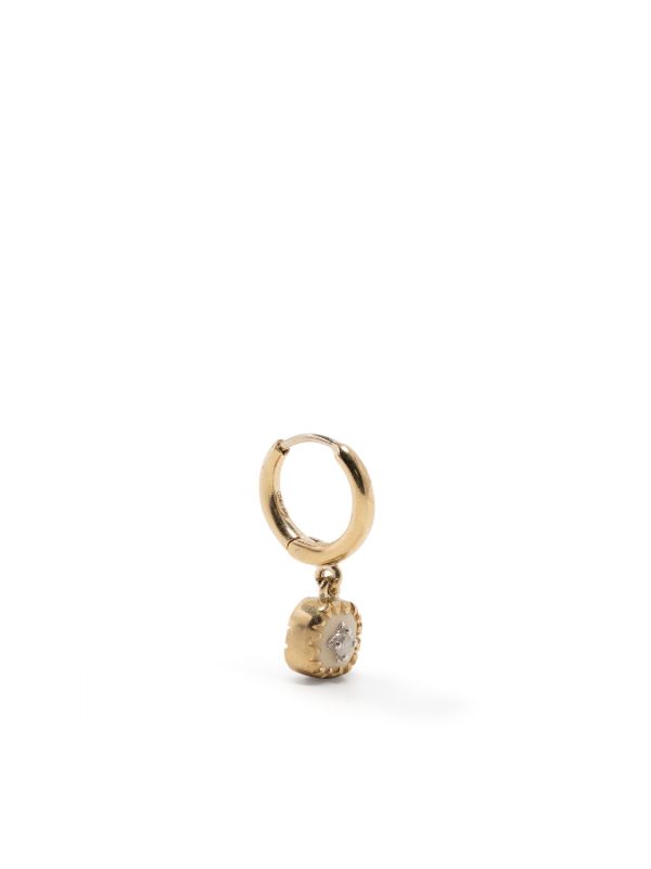 Pascale Monvoisin 9K yellow gold Pierrot diamond hoop earring | Browns Fine Earrings