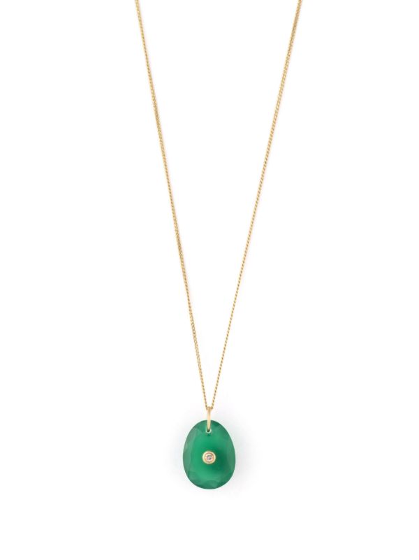 Pascale Monvoisin Gold Onyx Stone And Diamond Necklace | Browns Fine Necklaces