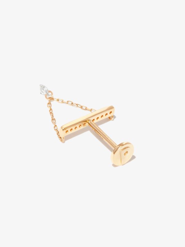 Persée 18K Yellow Gold Diamond Bar Drop Earring | Browns Fine Earrings