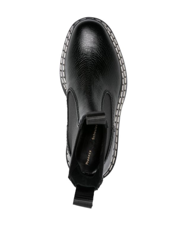 Proenza Schouler Black Lug Sole Leather Chelsea Boots | Browns Boots