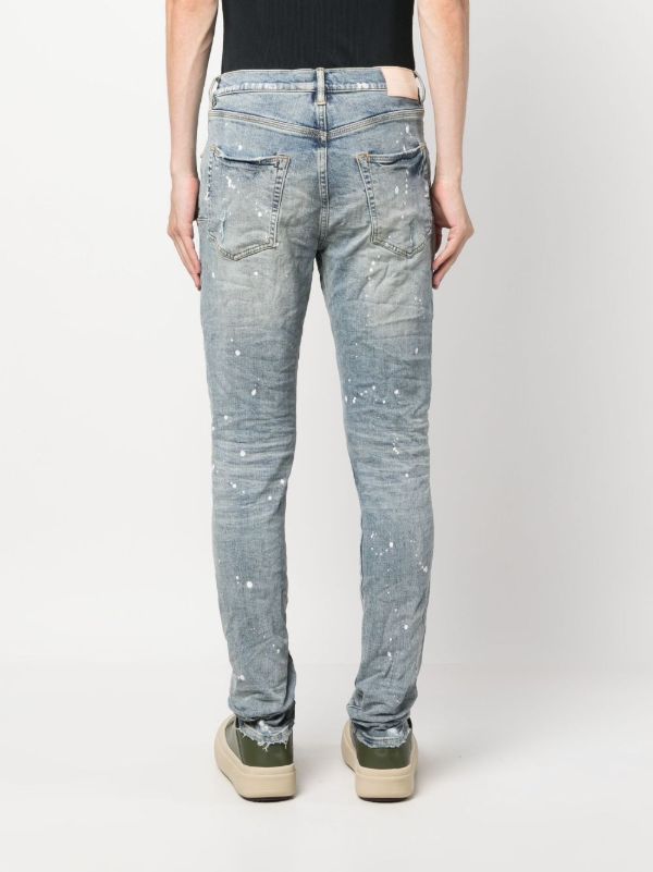 Purple Brand Blue Splashed Ripped Jeans | Browns Skinny Jeans
