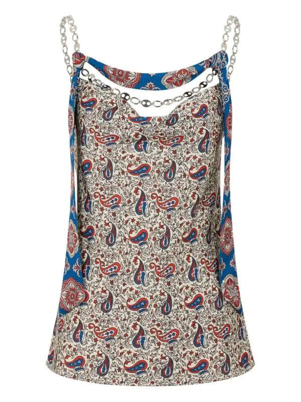 Rabanne Paisley-print Top | Browns Vests & Tank Tops